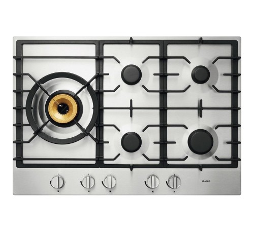 Встраиваемые газовые панели ASKO/ Арт. 476657 ; газовая, встраиваемая, 4.8 х 75 х 52.6, 5 конфорок, конфорка повышенной мощности Super Vario Wok, механическое управление, поворотные переключатели, нержавеющая сталь