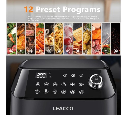 Аэрогриль LEACCO AF060 Air Fryer Black