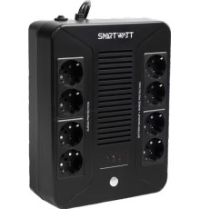 Источник бесперебойного питания SMARTWATT ИБП линейно-интерактивный, мощность 600/360 ВА/Вт, напольный/настенный, LED индикация, Shuko CEE7/4 - 8 шт. (4 шт. с резервным питанием, 4 шт. - сетевой фильтр), встроенные АКБ