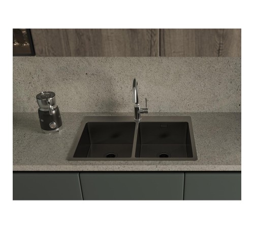 Кухонная мойка RIVELATO Rivelato Rinox 7450 2В PVD black Мойка нерж.сталь 2 чаши 740*500*200 мм, монтаж: врезной, материал: нержавеющая сталь, цвет: черный Кухонная мойка RIVELATO Rivelato Rinox 7450 2В PVD black Мойка нерж.сталь 2 чаши 740*500*200 мм, монтаж: врезной, материал: нержавеющая сталь, цвет: черный