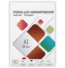 Пленка 303х426 (200 мик) 100 шт./ Пленка для ламинирования A3, 303х426 (200 мкм) глянцевая 100шт, ГЕЛЕОС [LPA3-200]