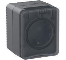 AtlasDesign PROFI IP54 О/У РОЗЕТКА с заземлением со шторками 16А 250В, АНТРАЦИТ