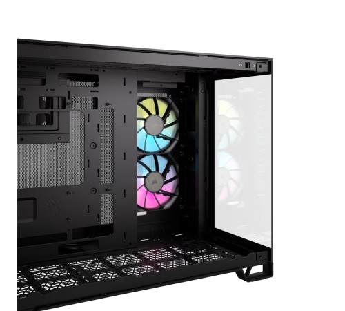 Корпус без блока питания/ Case Corsair iCUE LINK 2500X RGB, Midi-Tower, TG, 2x120mm RGB, 2xUSB-A 3.2, 1xUSB 3.2 Type-C, mATX, mITX Black