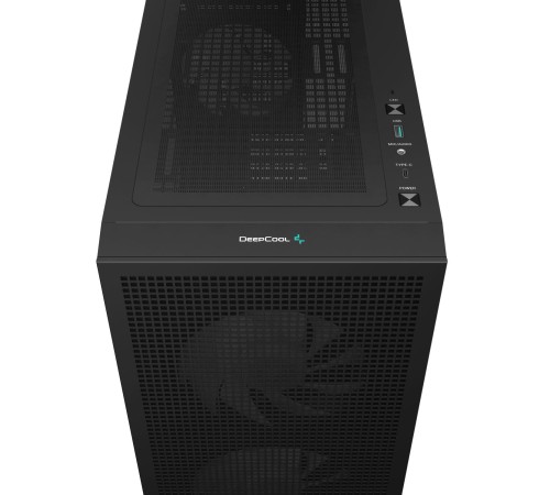 Корпус ПК без блока питания/ Case Deepcool CH360 Digital, 1xUSB3.0, 1xType-C, 2x140ARGB fan, 1x120ARGB fan, mATX, Digital display, Black