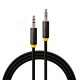 Greenconnect Кабель аудио 2.0m jack 3,5mm/jack 3,5mm черный, желтая окантовка, ультрагибкий, 28 AWG, M/M, Premium GCR-AVC1114-2.0m, экран, стерео