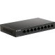 Коммутатор/ DES-1009MP Unmanaged Switch 8x100Base-TX PoE, Surge 6KV, PoE Budget 117W, metal case