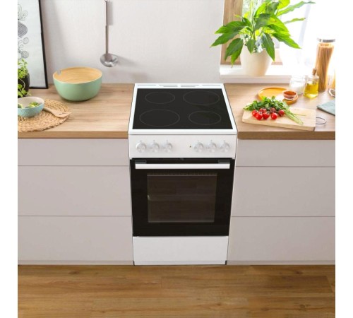 Плита GORENJE/ Тип плиты: электрическая, Тип варочной поверхности: электрическая, Цвет: белый, Гриль: Есть, Ширина, см: 50