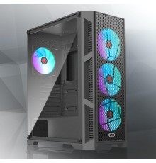 Корпус без блока питания/ Case Raijintek ARCADIA III-MS4, Midi-Tower, TG, 4x120mm ARGB, 1xUSB-A 3.0 + 2xUSB 2.0, ATX, mATX, mITX Black