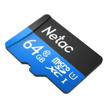Карта памяти Netac MicroSD card P500 Standard 64GB, retail version card only