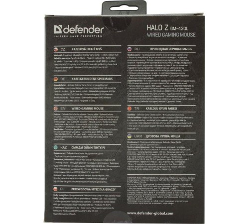 Defender Проводная игровая мышь Halo Z GM-430L оптика,7кнопок,3200dpi