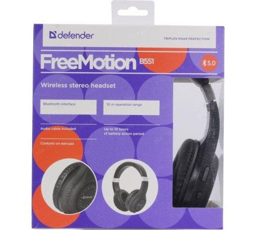 Defender Беспроводная гарнитура FreeMotion B551 черный, Bluetooth
