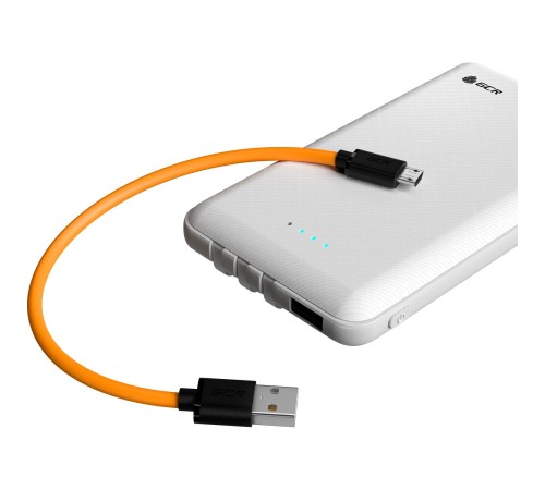 GCR QC Кабель 0.3m MicroUSB, быстрая зарядка, оранжевый TPE, черные коннекторы, 28/22 AWG, GCR-53280