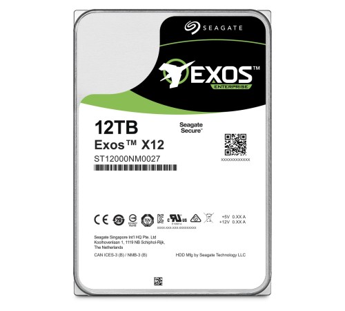 Жесткий диск/ HDD Seagate SAS 12Tb Enterprise Capacity 12Gb/s 256Mb 1 year warranty (clean pulled) (replacement ST12000NM0038, ST12000NM002G)