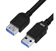 GCR Удлинитель 0.2m USB 3.0, AM/AF, черный, GCR-51874