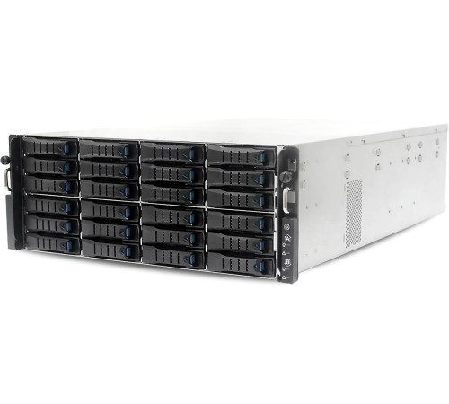 Серверная платформа/ HA401-VG, 4U, 2x2LGA-3647, 24-bay storage server, 24x SATA/SAS hot-swap 3.5"/2.5" universal bay, 2x canister, 4x 9mm 2.5" internal bay, 12G expander board with 2x SFF-8643, 2x SFF-8644, 1300W 1+1 redundant power supply,