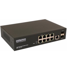 Коммутатор/ OSNOVO Управляемый (L2+) гигабитный коммутатор на 10 портов, 8 *10/100/1000Base-T, 2*SFP 1000Base-X