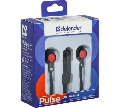 Defender Гарнитура для смартфонов Pulse 428 черный, вставки