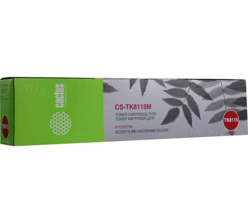 -/ Картридж лазерный Cactus CS-TK8115M пурпурный (6000стр.) для Kyocera Mita Ecosys M8124cidn/M8130cidn
