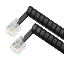 GCR Телефонный шнур удлинитель для аппарата витой  2.0m 6P4C (джек 6p4c - jack 6p4c) черный