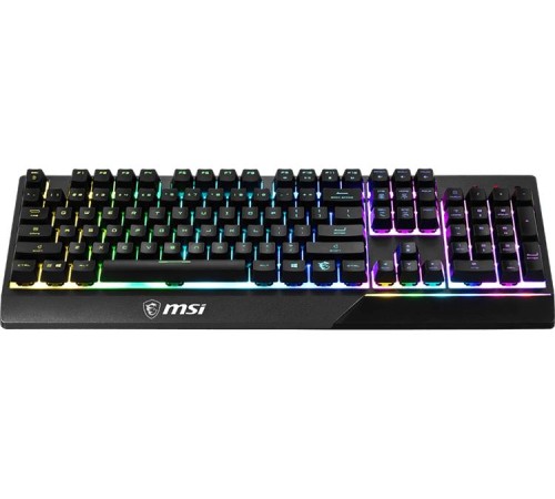 клавиатура проводная Gaming Keyboard MSI VIGOR GK30, Wired, Mechanical-like plunger switches. 6 zones RGB lighting with several lighting effects.  Anti-ghosting Capability. Water Resi (незначительное повреждение коробки)