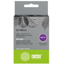 -/ Картридж ленточный Cactus CS-TZE141 TZe-141 черный для Brother PT-P700, P750W, P900W, P950W, PT-D210