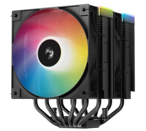 Кулер для процессора DEEPCOOL AG620 BK ARGB V2 LGA20XX/1700/1200/115X/AM5/AM4 (9шт/кор, TDP 260W, PWM, ARGB DUAL Fan 120mm, 6 тепл. трубок, черный) RET (R-AG620-BKAMMN-GJD)