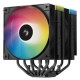 Кулер для процессора DEEPCOOL AG620 BK ARGB V2 LGA20XX/1700/1200/115X/AM5/AM4 (9шт/кор, TDP 260W, PWM, ARGB DUAL Fan 120mm, 6 тепл. трубок, черный) RET (R-AG620-BKAMMN-GJD)