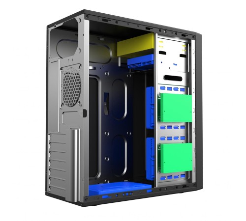 Корпус без блока питания/ Case Foxline FL-301, ATX, 1x5.25EXT, 1x3.5EXT, 4x3.5INT, 4xUSB2.0, HDA, w/o FAN, w/o ATX PSU, no pwr cord