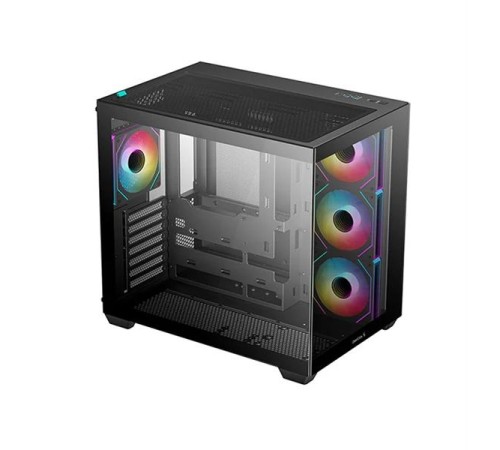 корпус Deepcool CG530 4F без БП, боковое окно (панорама), 3x120мм ARGB Reverse вентилятора на боковой стенке, 1x120мм ARGB вентилятор сзади, черный, ATX