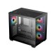 корпус Deepcool CG530 4F без БП, боковое окно (панорама), 3x120мм ARGB Reverse вентилятора на боковой стенке, 1x120мм ARGB вентилятор сзади, черный, ATX