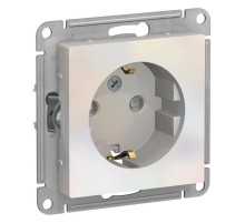 ATLASDESIGN РОЗЕТКА с заземлением со шторками, 16А, механизм, ЖЕМЧУГ