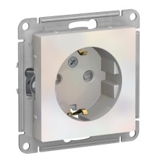 ATLASDESIGN РОЗЕТКА с заземлением со шторками, 16А, механизм, ЖЕМЧУГ