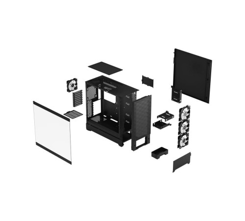 Корпус ПК без блока питания/ Case Fractal Design Pop XL Air RGB TG Clear Tint, Full-Tower, 4x120mm RGB, 2xUSB-A 3.2 E-ATX, ATX, mATX, mITX Black
