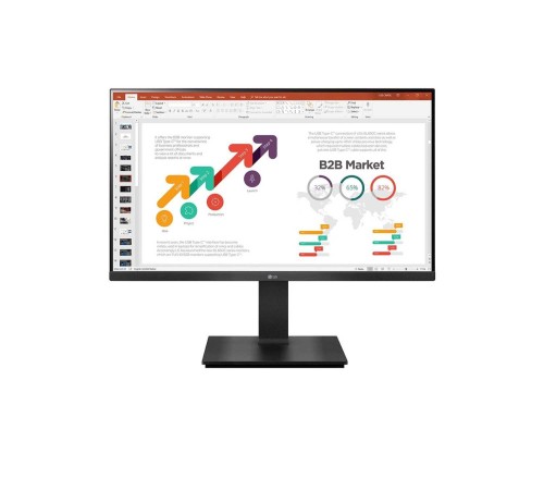 Монитор LCD 23.8'' 16:9 1920х1080(FHD) IPS, 75 Hz, 250 cd/m2, 1000:1, 5ms, VGA, HDMI, DP, Height adj, Pivot, Tilt, Swivel, 2Y, Black (Вскрытая упаковка)