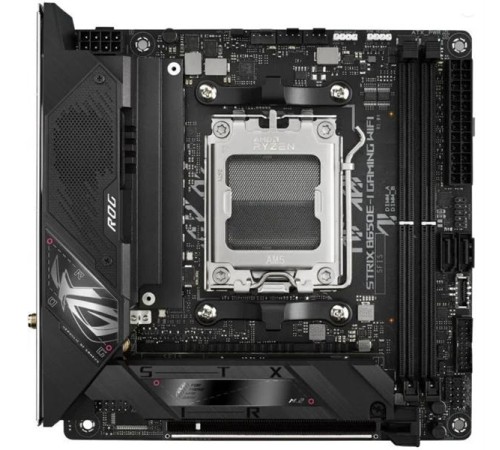 Материнская плата ASUS ROG STRIX B650E-I GAMING WIFII, AM5, B650, 2*DDR5, 2*SATA, 2*M.2, 4*USB 3.2, 2*USB 2.0, Type-C, 1*PCIx16, HDMI, mITX; 90MB1BI0-M0EAY0
