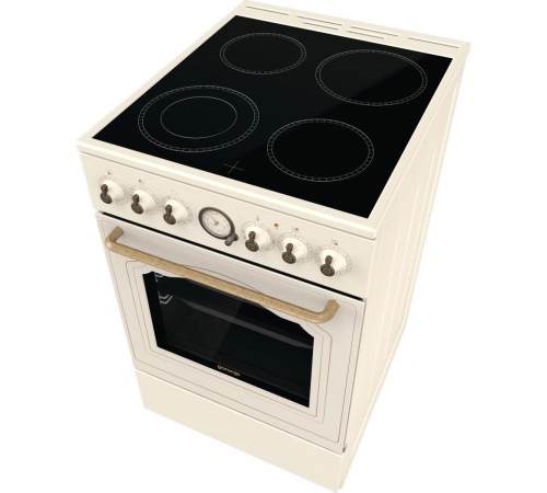 Плита GORENJE/ Тип плиты: электрическая, Тип варочной поверхности: стеклокерамическая, Цвет: бежевый, Гриль: Есть, Ширина, см: 50