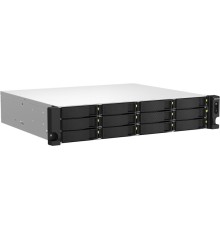 Сетевое хранилище без дисков/ SMB QNAP TS-1264U-RP-4G NAS 12 HDD trays, rackmount 2U, 2 PSU. 4-core Intel Celeron N5095 2.0-2.9 GHz, 8 GB RAM up to 8 GB, 2x2.5 Gigabit Ethernet, 2xUSB 3.2 Gen 2 (10Gbps). 2xUSB 2.0., 1xHDMI . PCIe Gen 3 x2 , W/o rail kit R