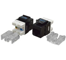  Модуль Keystone RJ45, Cat.6, UTP, 180 градусов, черный