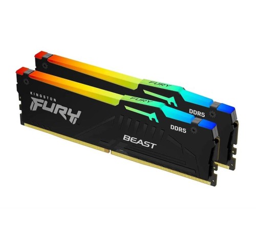 Оперативная память Kingston 32GB 6400MT/s DDR5 CL32 DIMM Kit (2x16GB) FURY Beast RGB XMP