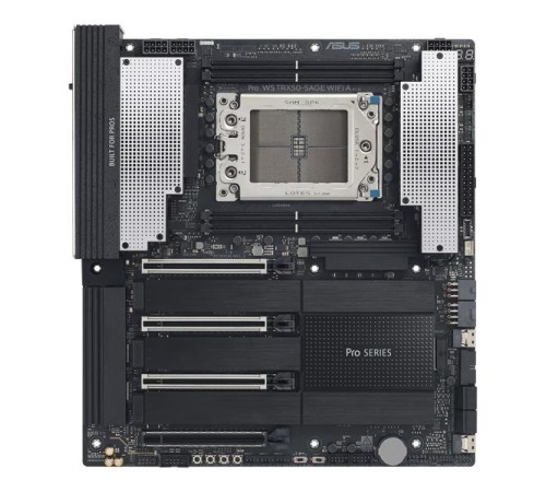 Материнская плата ASUS PRO WS TRX50-SAGE WIFI A, AMD TRX50, 4*DDR5, 4*SATA, 3*M.2, 2 x SlimSAS, 6*USB 3.2, 1*USB 2.0,Type-C, DP, 4*PCIx16, CEB; 90MB1LE0-M0EAY0