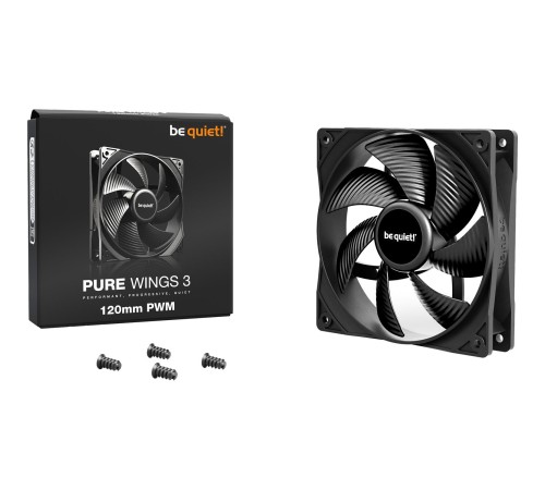 Кулер для корпуса/ Case Cooler be quiet! PURE WINGS 3 120mm PWM (120x120x25mm, 4-pin PWM, 49.9CFM, 25.5dBA, 1600RPM, Black) Кулер для корпуса/ Case Cooler be quiet! PURE WINGS 3 120mm PWM (120x120x25mm, 4-pin PWM, 49.9CFM, 25.5dBA, 1600RPM, Black)