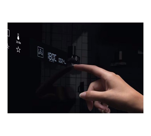 Встраиваемые электрические духовки ELECTROLUX/ Встраиваемый духовой шкаф с конвекцией, объем 72 л, 11 режимов, 9 автопрограмм, очистка пиролитическая, 4 стекла в дверце, направляющие проволочные + телескопические (1 уровень), термощуп, сенсорное управлени