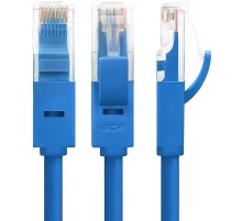 GCR Патч-корд перекрестный ethernet 1.0m UTP кат.5е, синий, RJ45, литой