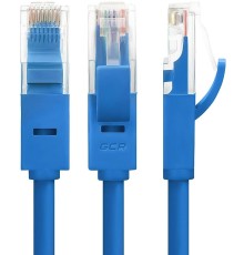 GCR Патч-корд перекрестный ethernet 1.0m UTP кат.5е, синий, RJ45, литой