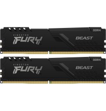 Память оперативная/ Kingston 32GB 3200MT/s DDR4 CL16 DIMM (Kit of 2) FURY Beast Black