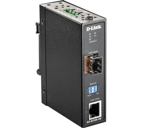 Трансивер/ DIS-M100G-SW Industrial Media Converter 1000Base-T to 1000Base-X SFP, DIN-Rail, IP30, - 40° to 70°C Трансивер/ DIS-M100G-SW Industrial Media Converter 1000Base-T to 1000Base-X SFP, DIN-Rail, IP30, - 40° to 70°C