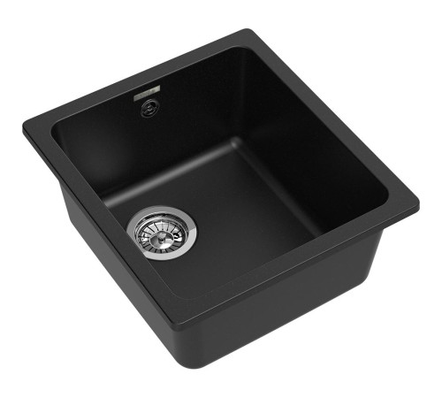 Кухонная мойка RIVELATO RIVELATO Мойка BERKANA 35 1-чаш 415*455, монтаж: универсальный, материал: кварц, цвет черный