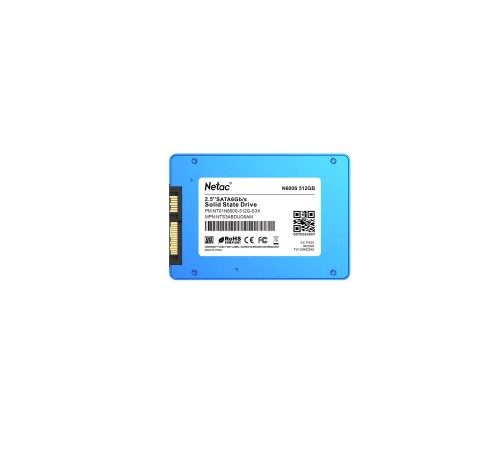 Твердотельный накопитель Netac N600S 2.5 SATAIII 3D NAND SSD 512GB, R/W up to 540/490MB/s 5Y