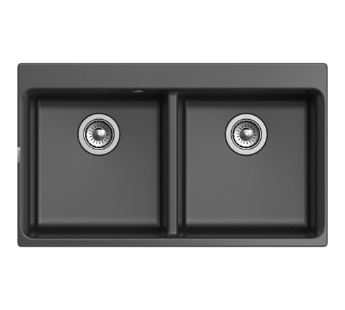 Кухонная мойка RIVELATO RIVELATO Мойка AXEL 90-2D 2-чаши 870*520мм, монтаж: врезной, материал: кварц, цвет: антрацит Кухонная мойка RIVELATO RIVELATO Мойка AXEL 90-2D 2-чаши 870*520мм, монтаж: врезной, материал: кварц, цвет: антрацит