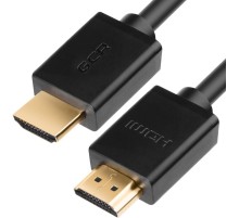 Greenconnect Кабель 0.5m HDMI версия 2.0, HDR 4:2:2, Ultra HD, 4K 60 fps 60Hz/5K*30Hz, 3D, AUDIO, 18.0 Гбит/с, 28/28 AWG, OD7.3mm, тройной экран, черный, GCR-HM411-0.5m